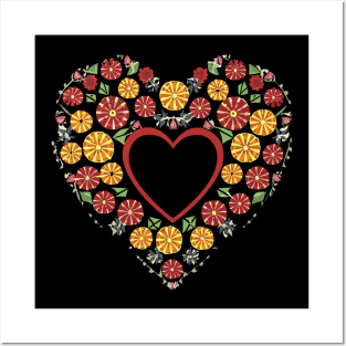 Floral Heart of Flowers Valentines Day Posters and Art